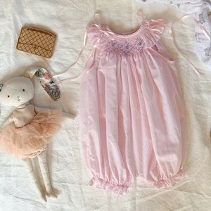 Luli & Me Smocked Long Bubble